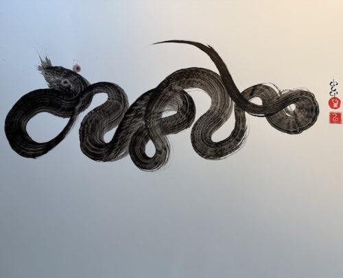 Astrology Reading and Sumi-e Serpent painting